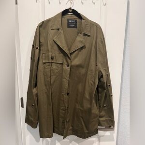 Lunik army green long sleeve shirt/jacket/shacket. Size L.